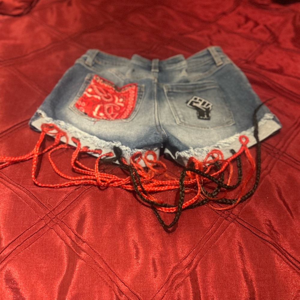 Custom Upcycled Denim Shorts: 1865